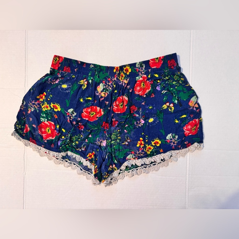 Sophie Rue Blue Flowy Floral Spring/Summer Shorts